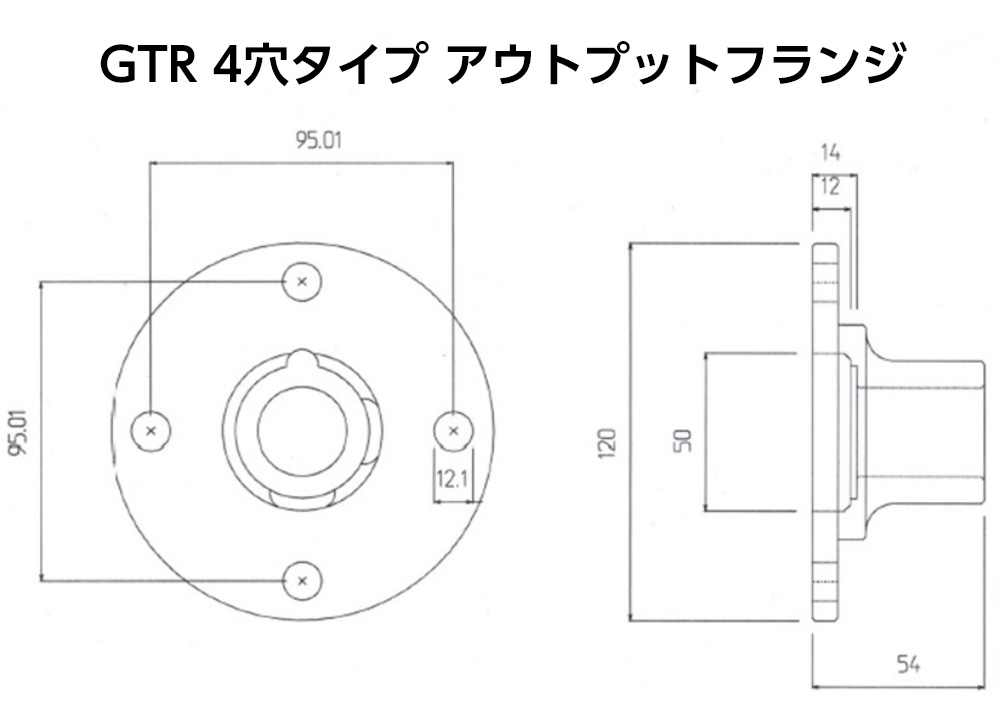 TTi-GTR4穴アウトプットフランジ